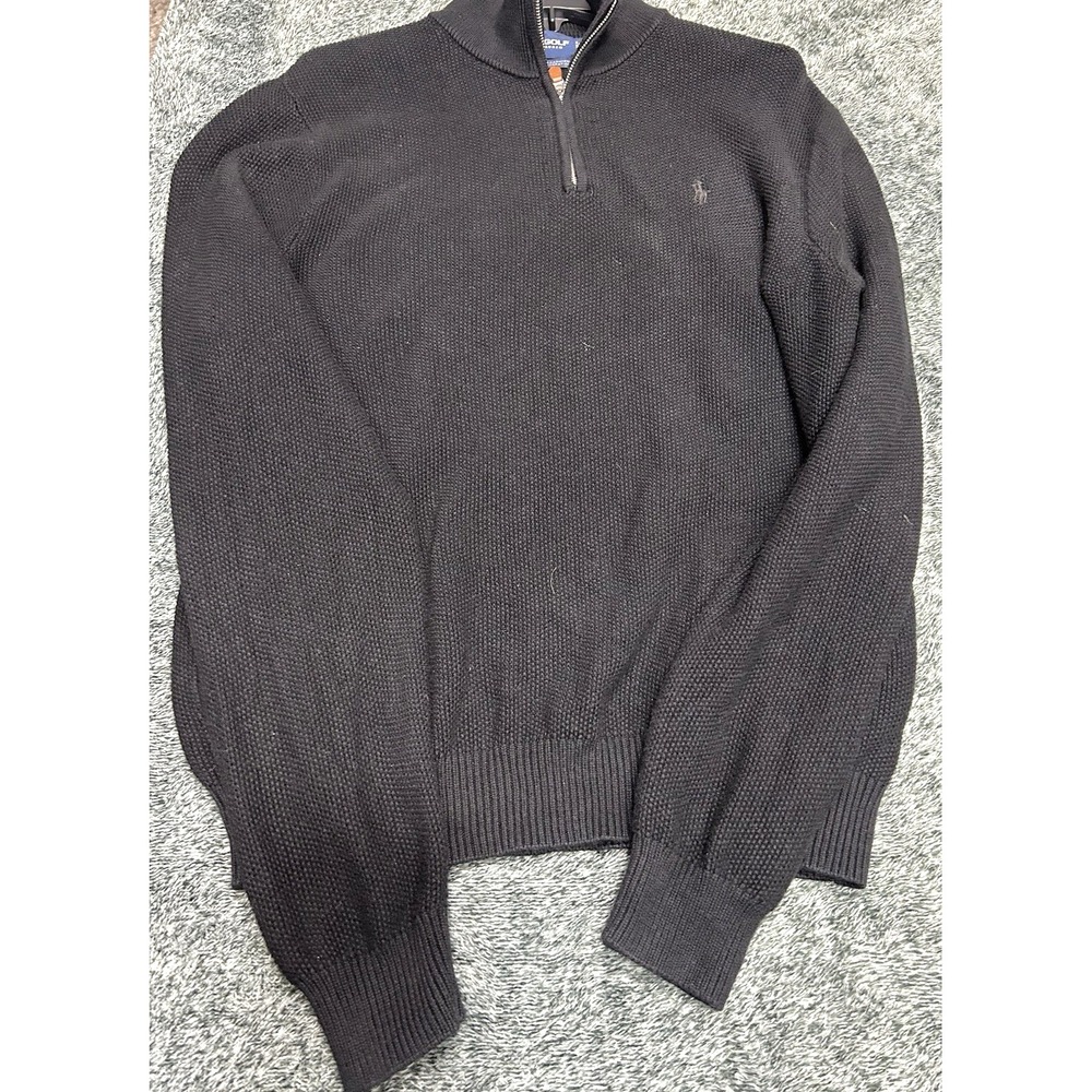 Polo Golf Ralph Lauren Men's Cotton/Cashmere Black XL 1/2 Zip Sweater (F9)